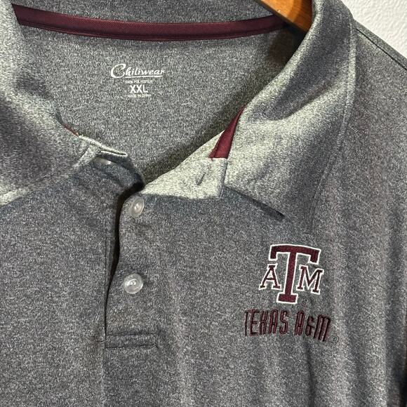 Texas A&M Aggies Chiliwear Polo Shirt XXL Gray Performance Golf Dri-Fit - Picture 2 of 4